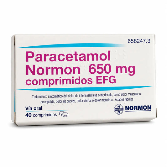 Paracetamol Normon Efg 650 mg 40 tablets