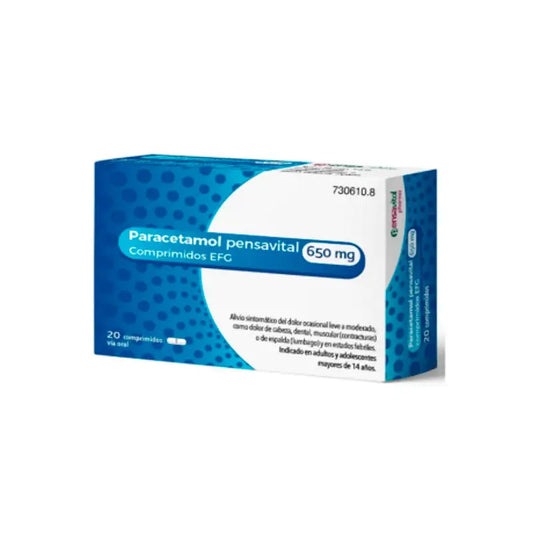 Paracetamol Pensavital Efg 650 mg, 20 tablets