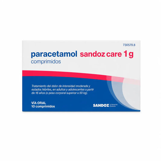 Paracetamol Sandoz Care 1g, 10 Tablets