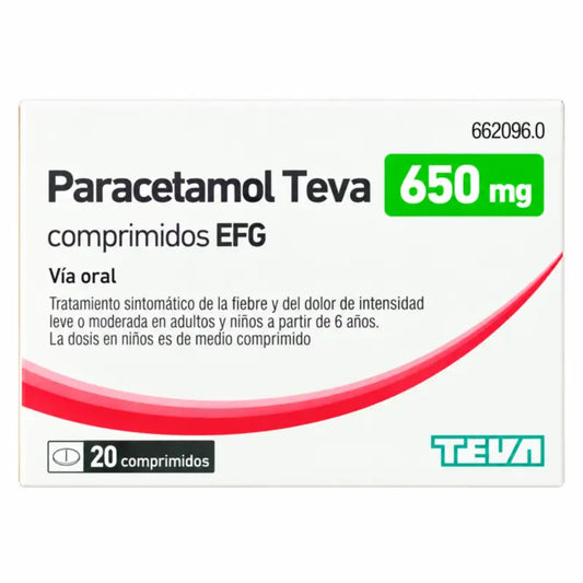 Paracetamol Teva-Rimafar Efg 650 mg, 20 tablets