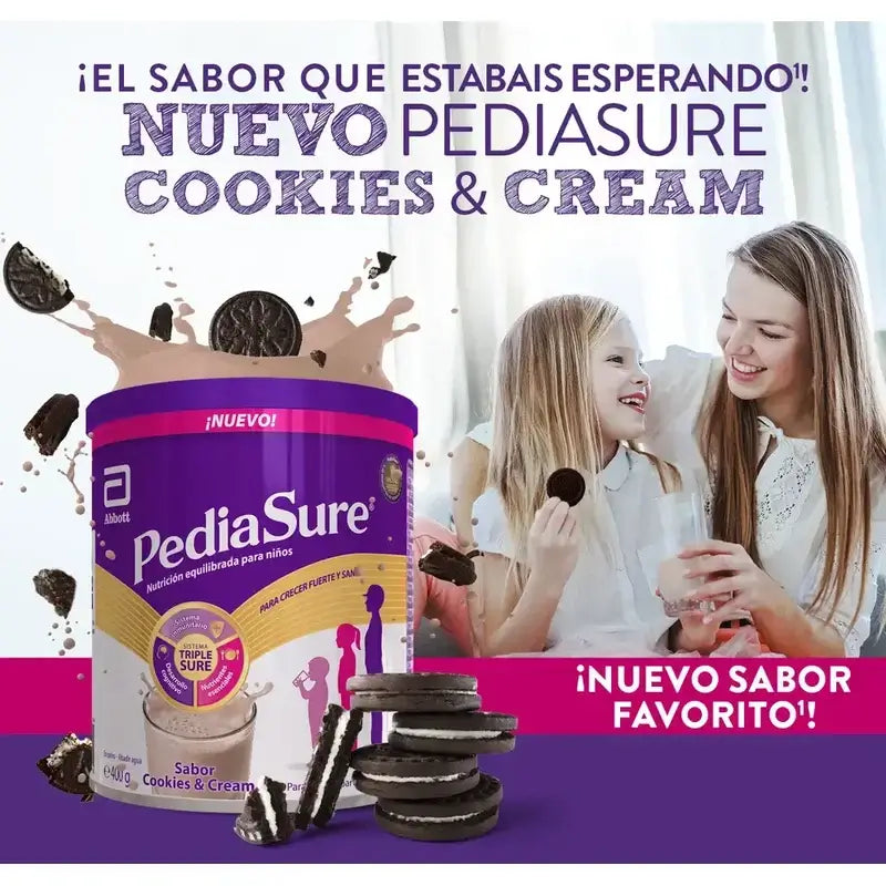 Pediasure Cookies & Cream + Drink Chocolate Kids, 850 gr + 4 Bottles Vanilla x 220 ml