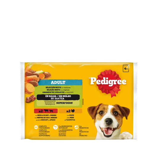 Pedigree Sachets 4Pack Veal & Poultry Pate 13X4X100Gr