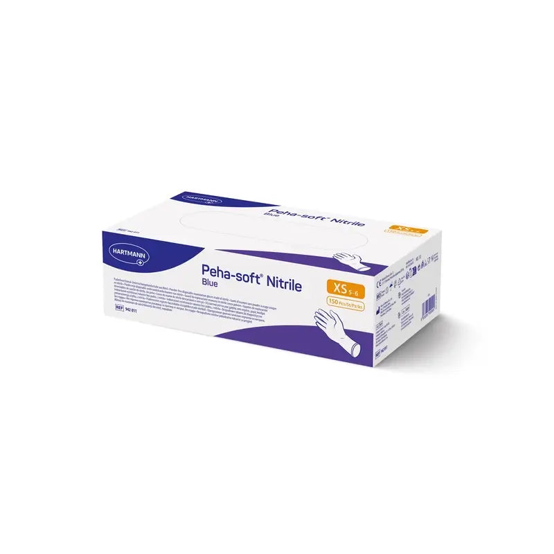 Peha-Soft Nitrile Gloves Blue Xs , 150 units