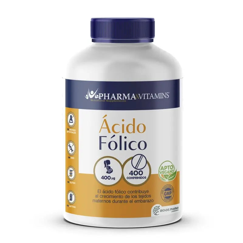 Pharma & Vitamins Folic Acid 400 Mcg 400 Vegan Tablets