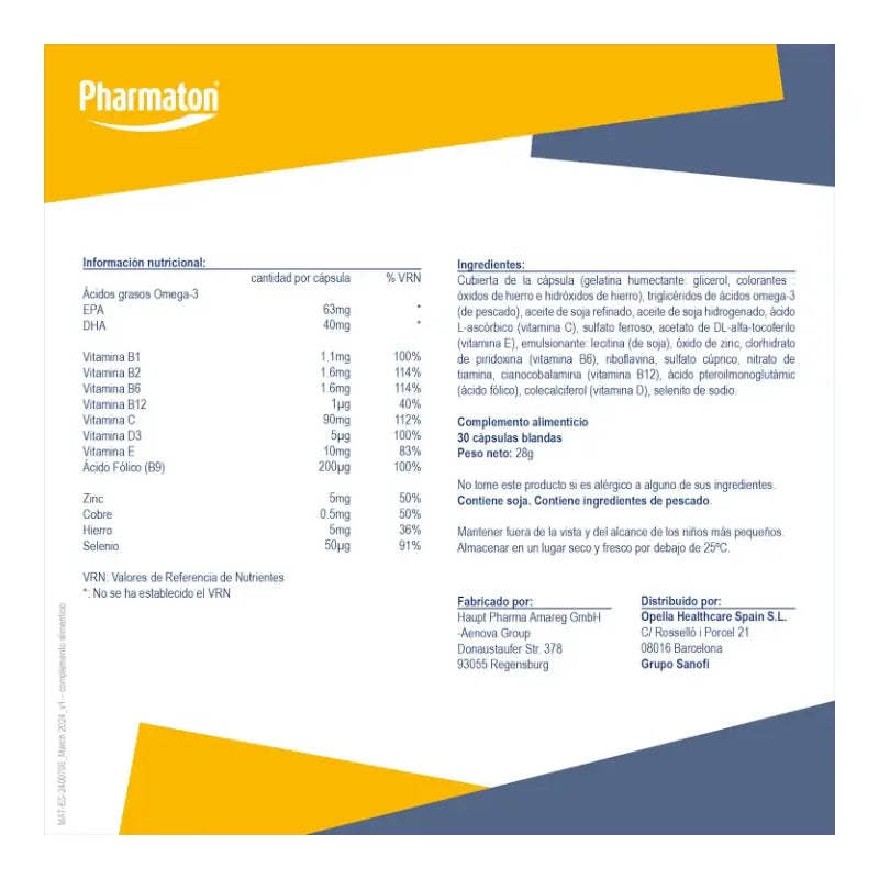 Pharmaton 50 Plus 30 capsules