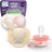 Philips Avent 2 ultra soft soothers 0-6m baby girl