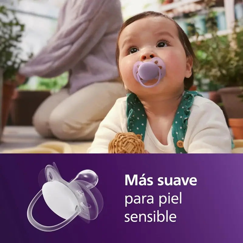 Philips Avent 2 ultra soft soothers 6-18m baby girl