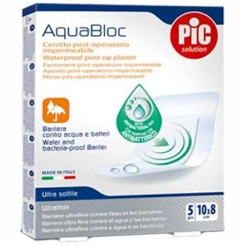 Pic Aquabloc Post Operative Antibacterial 10X8Cm 5 Uds