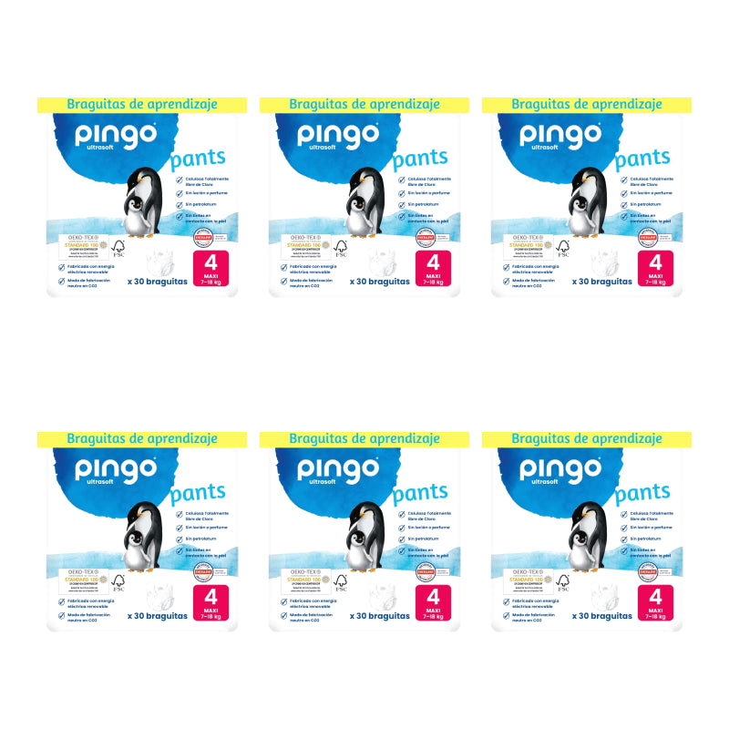 Pingo Nappy Nappy Bottoms Size 4 (7-18 Kg), 6X30 Units