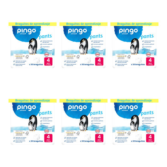 Pingo Nappy Nappy Bottoms Size 4 (7-18 Kg), 6X30 Units