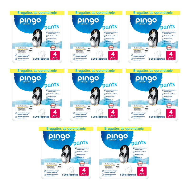 Pingo Nappy Nappy Bottoms Size 4 (7-18 Kg), 8X30 Units