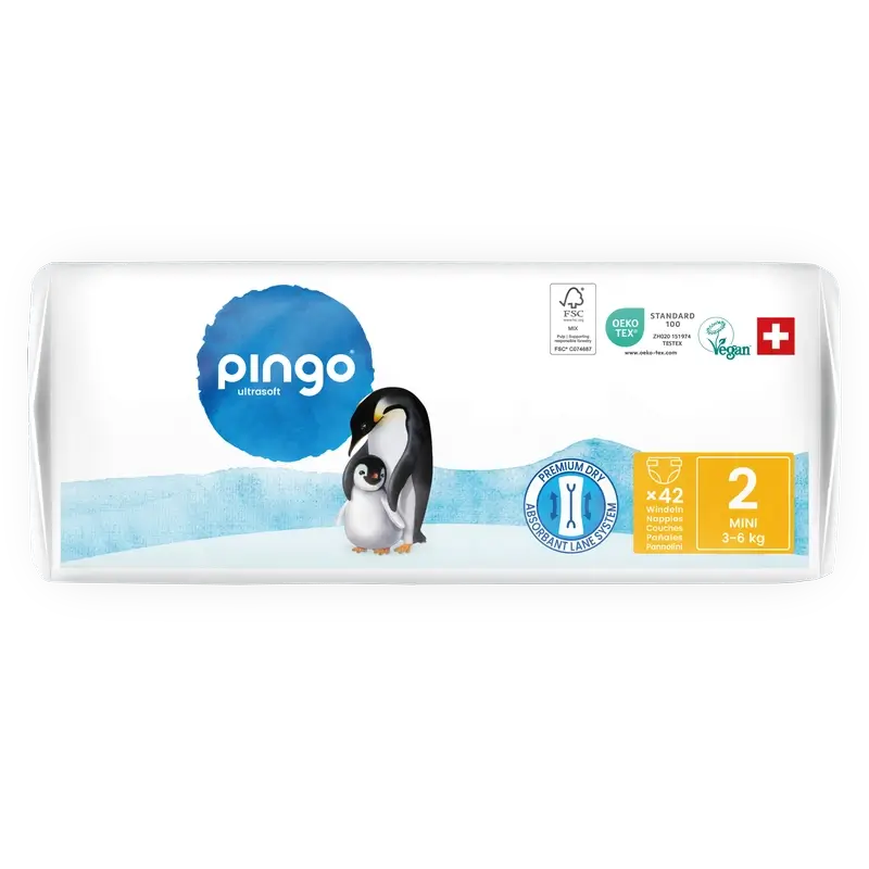 Pingo Ecological Nappies Size 2 (3-6 Kg), 42 units