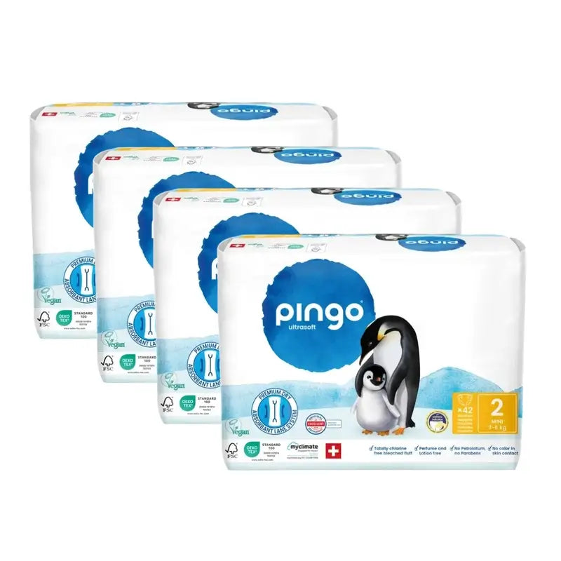 Pingo Ecological Nappies Size 2 (3-6 Kg), 4X42 Units