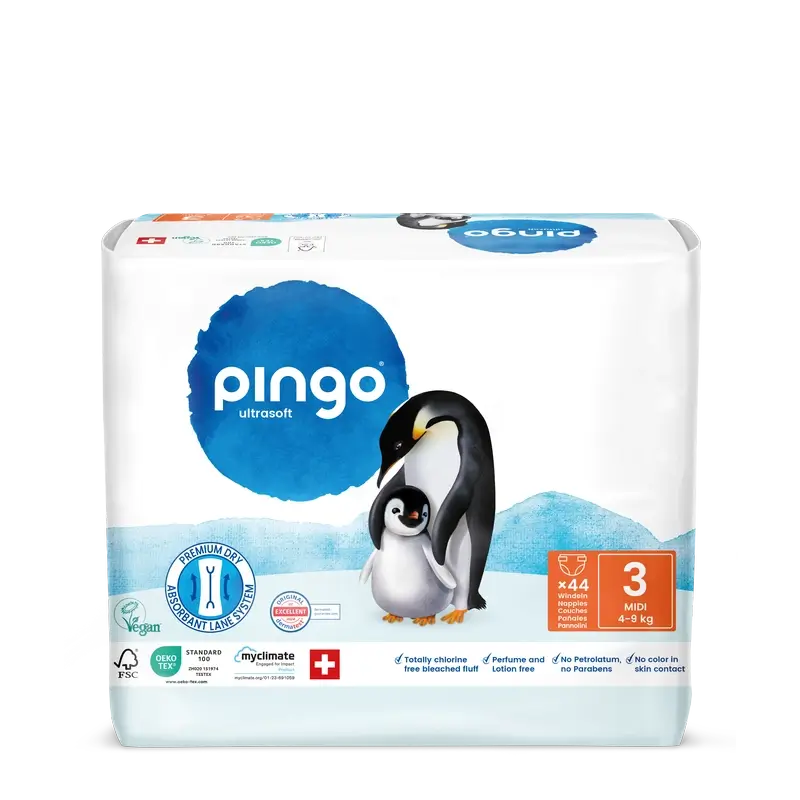Pingo Ecological Nappies Size 3 (4-9 Kg), 44 pieces