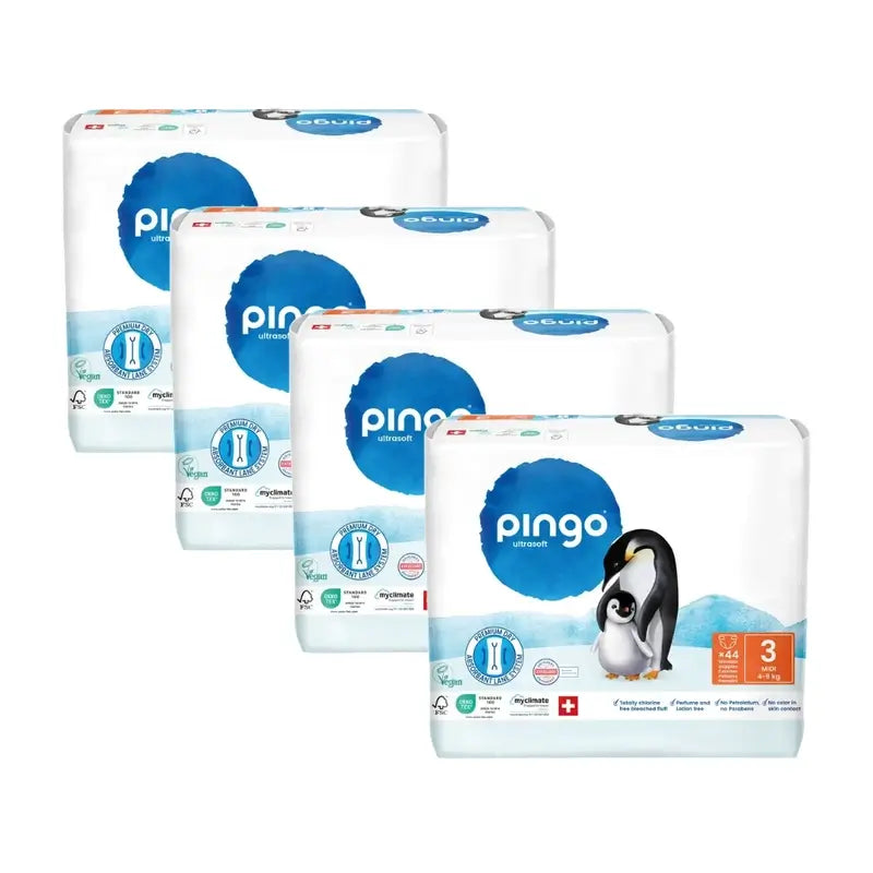Pingo Ecological Nappies Size 3 (4-9 Kg), 4X44 Units