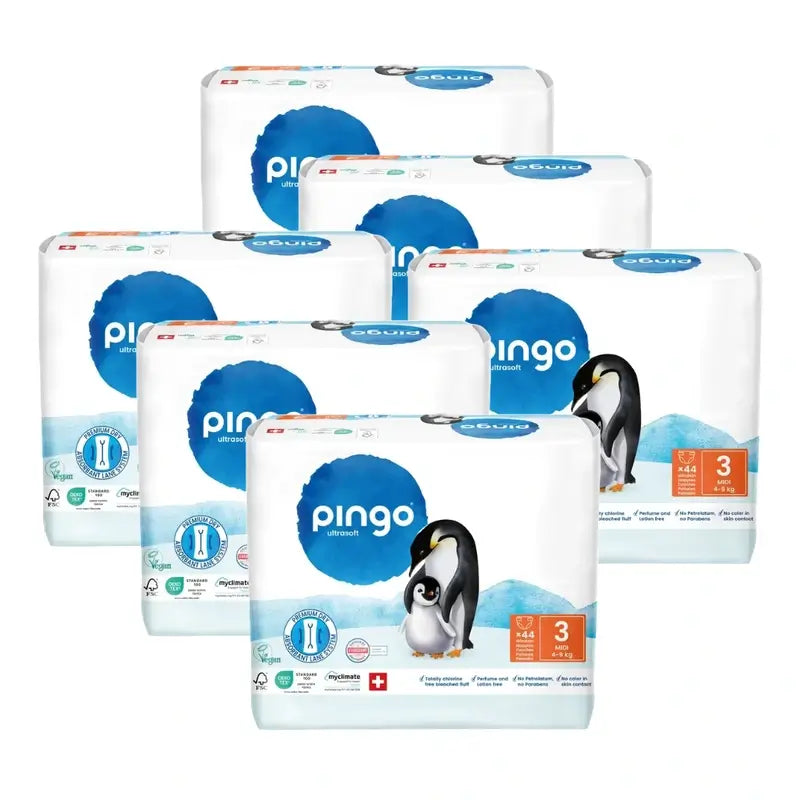 Pingo Ecological Nappies Size 3 (4-9 Kg), 6X44 Units