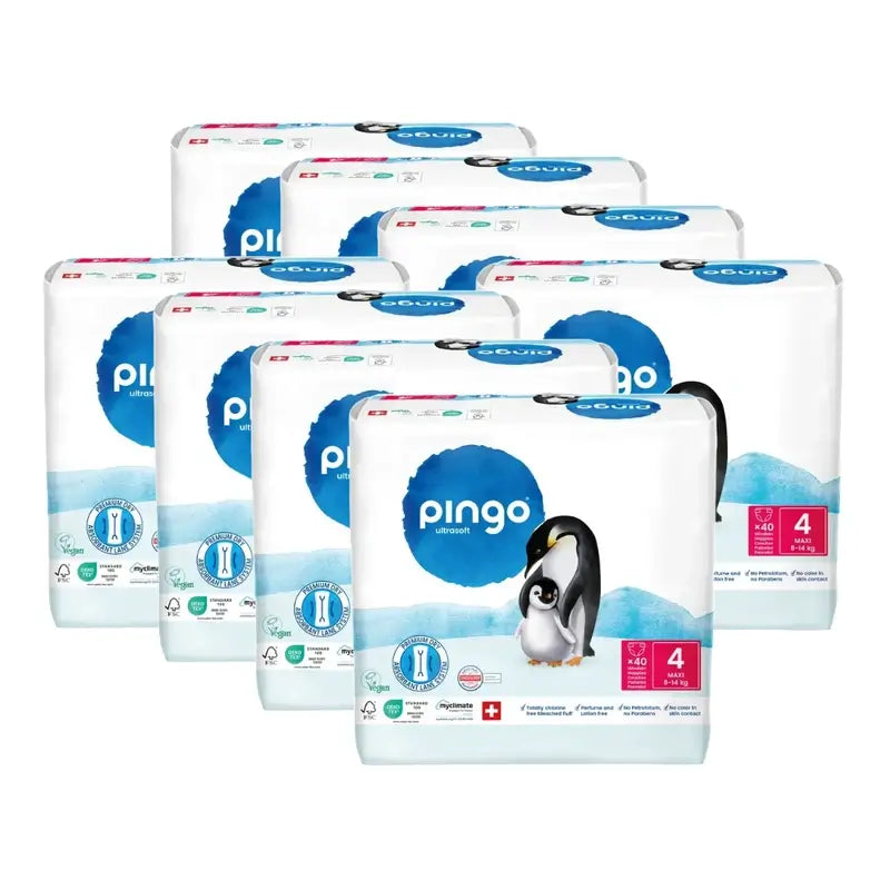 Pingo Ecological Nappies Size 4 (8-14 Kg), 8X40 Units