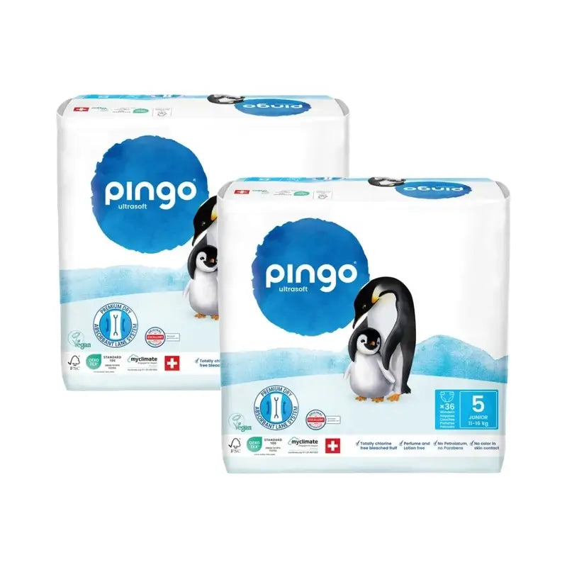 Pingo Ecological Nappies Size 5 (11-16 Kg), 2X36 Units