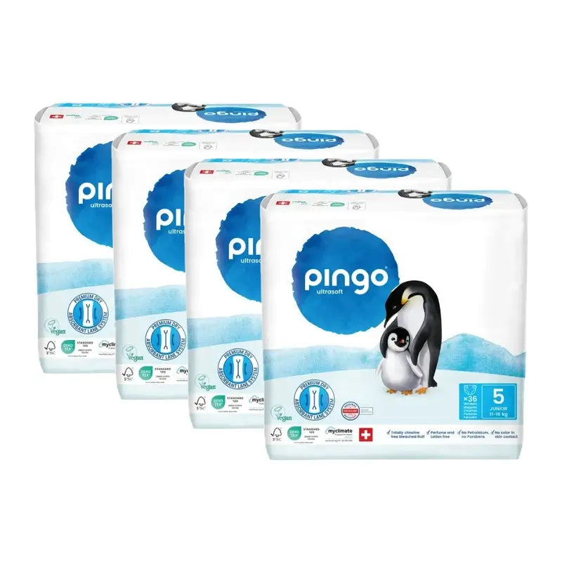 Pingo Ecological Nappies Size 5 (11-16 Kg), 4X36 Units