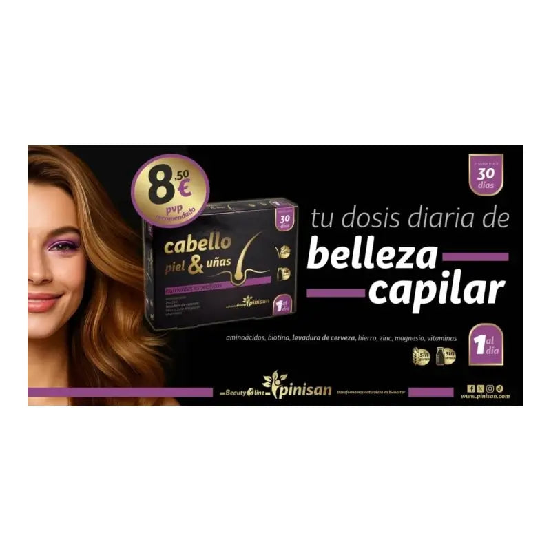 Pinisan Hair, Skin and Nails, 30 capsules