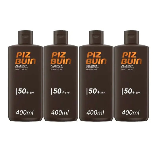 Piz Buin Allergy Body Sunscreen SPF50, Pack 4 x 400 ml