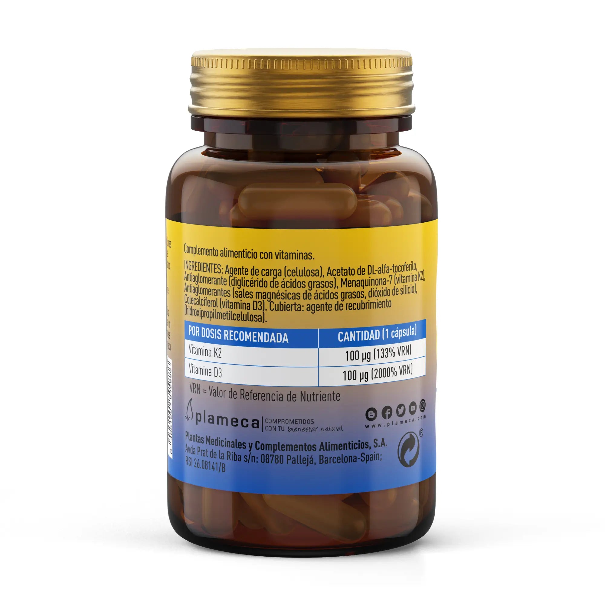 Plameca Vitamin D3 + K2, 60 capsules