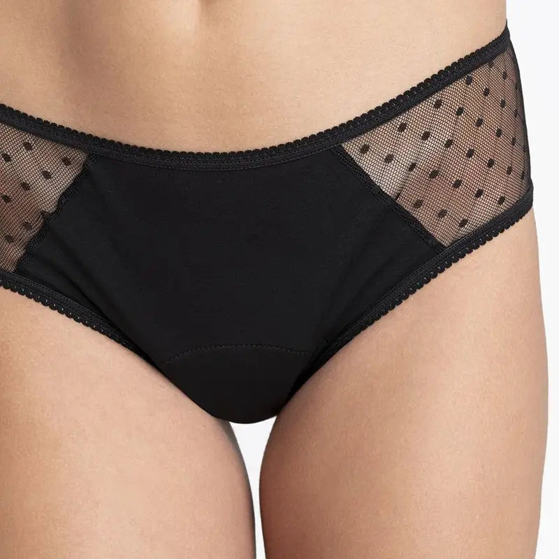 Platanomelon Kiwitas Classic Plumeti Menstrual Panties Black / L