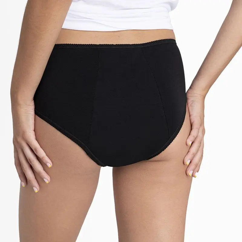 Platanomelon Kiwitas Classic Plumeti Menstrual Panties Black / L