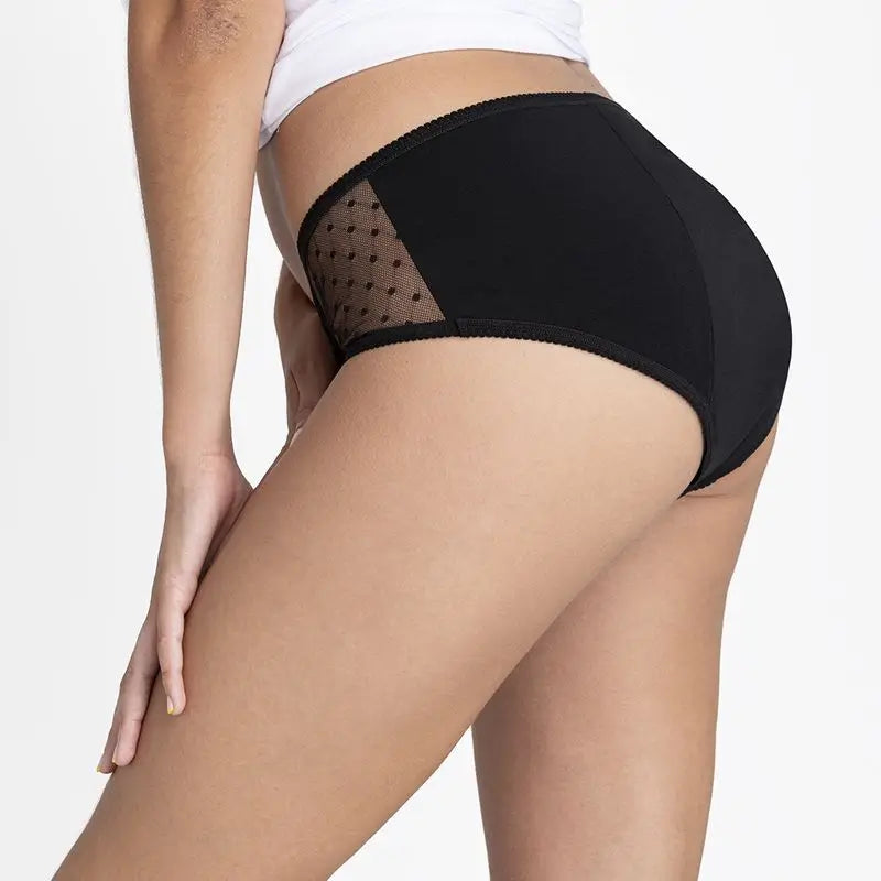 Platanomelon Kiwitas Classic Plumeti Menstrual Panties Black / L