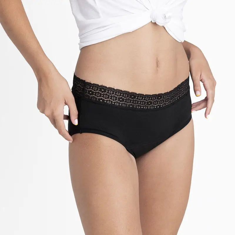 Platanomelon Kiwitas Lace Menstrual Panties Black / M