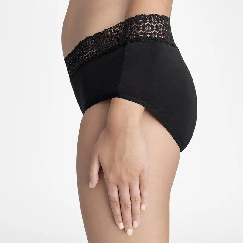 Platanomelon Kiwitas Lace Menstrual Panties Black / M