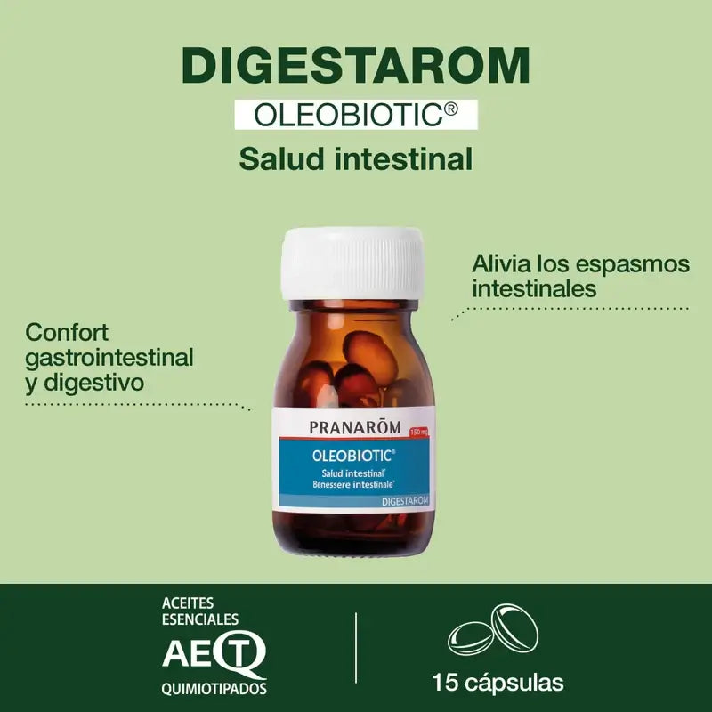 Pranarom Digestarom Oleobiotic Intestinal Health, 15 capsules