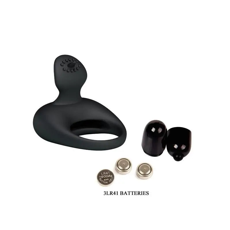 Prettylove Tonguo Vibrating Ring Black