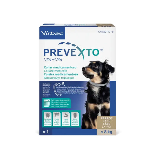Prevexto anti-parasite collar for dogs up to 8kg, 38cm