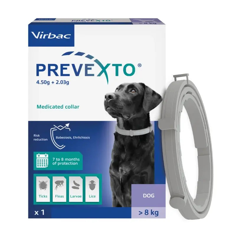 Prevexto anti-parasite collar for dogs weighing over 8kg, 70cm