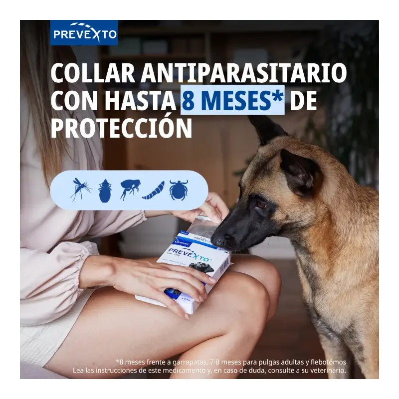 Prevexto anti-parasite collar for dogs weighing over 8kg, 70cm
