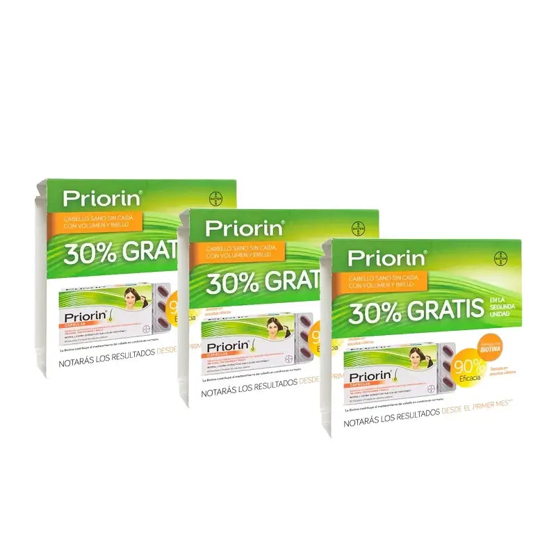 PriorIn Duplo Healthy Hair Without Hair Loss, 2 x 60 capsules, Pack of 3 (360 capsules)