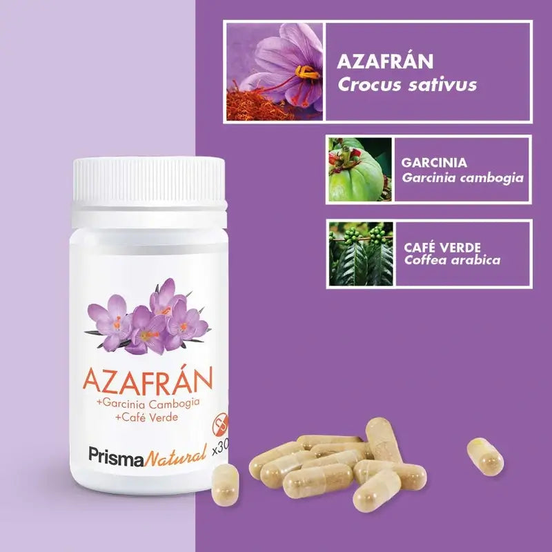 Prisma Natural Saffron+Garcinia+Green Coffee, 30 Capsules