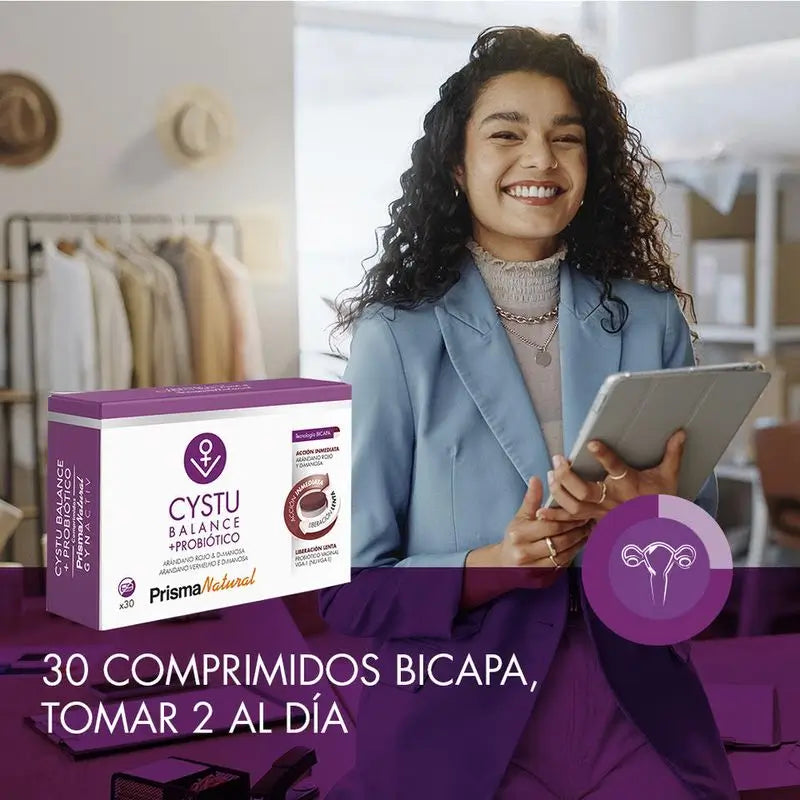 Gynactiv Cystu-Balance + Probiotic, 30 Tablets
