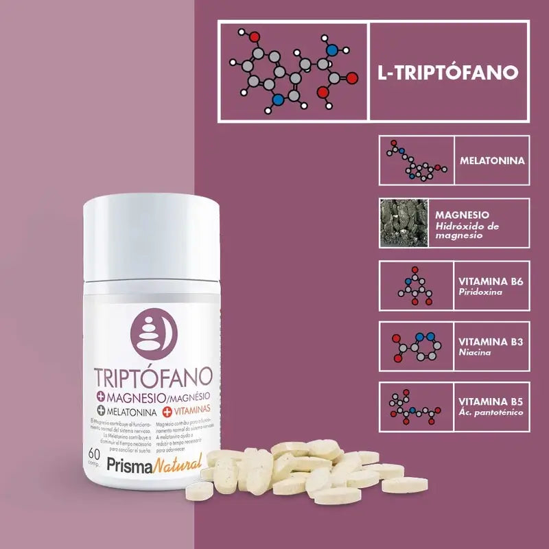 Prisma Natural Tryptophan + Mg + Melatonin, 60 Tablets