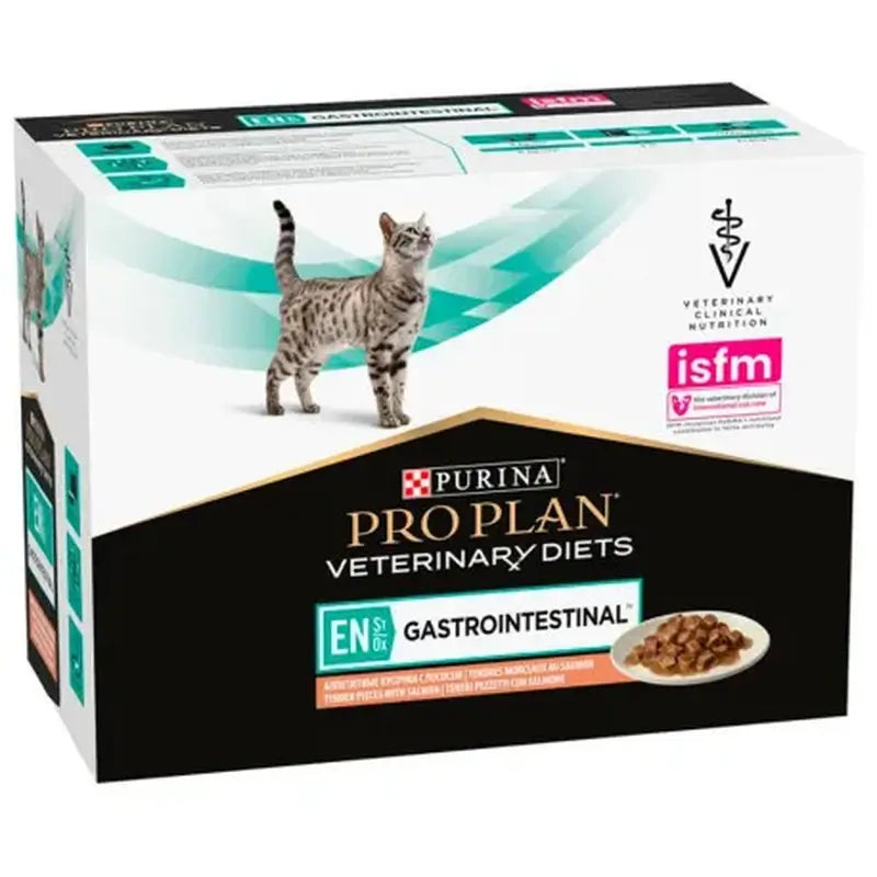 Pro Plan Veterinary EN Gastrointestinal Wet Cat Food – Salmon, 10 x 85 g