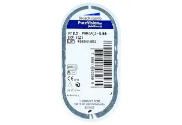 Purevision Spherical Monthly Lenses , 6 units - -5.00, 8.3, 14.0
