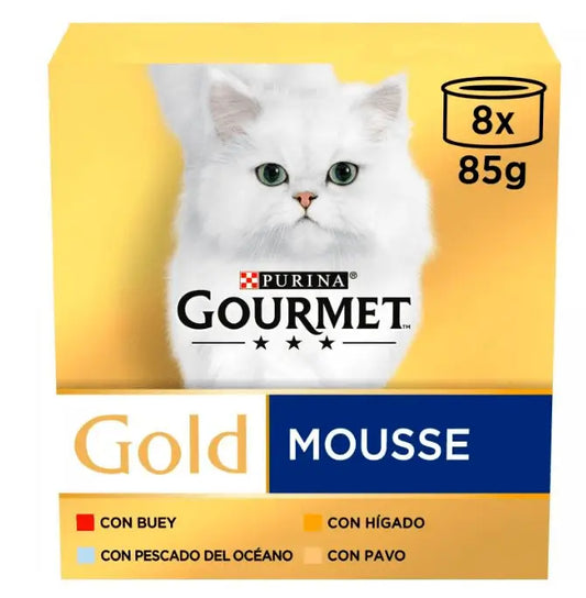 Purina Gourmet Gold Mousse Assortment Box 8X85Gr, wet food for cats