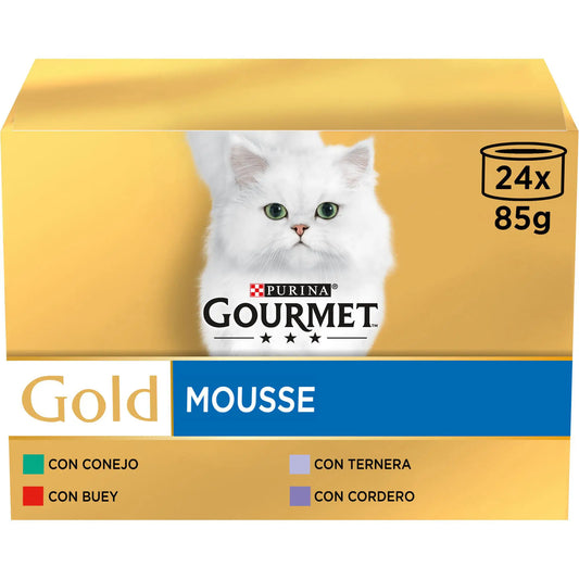 Purina Gourmet Gold Mousse Beef Mousse 24X85Gr Multipack Box, wet cat food