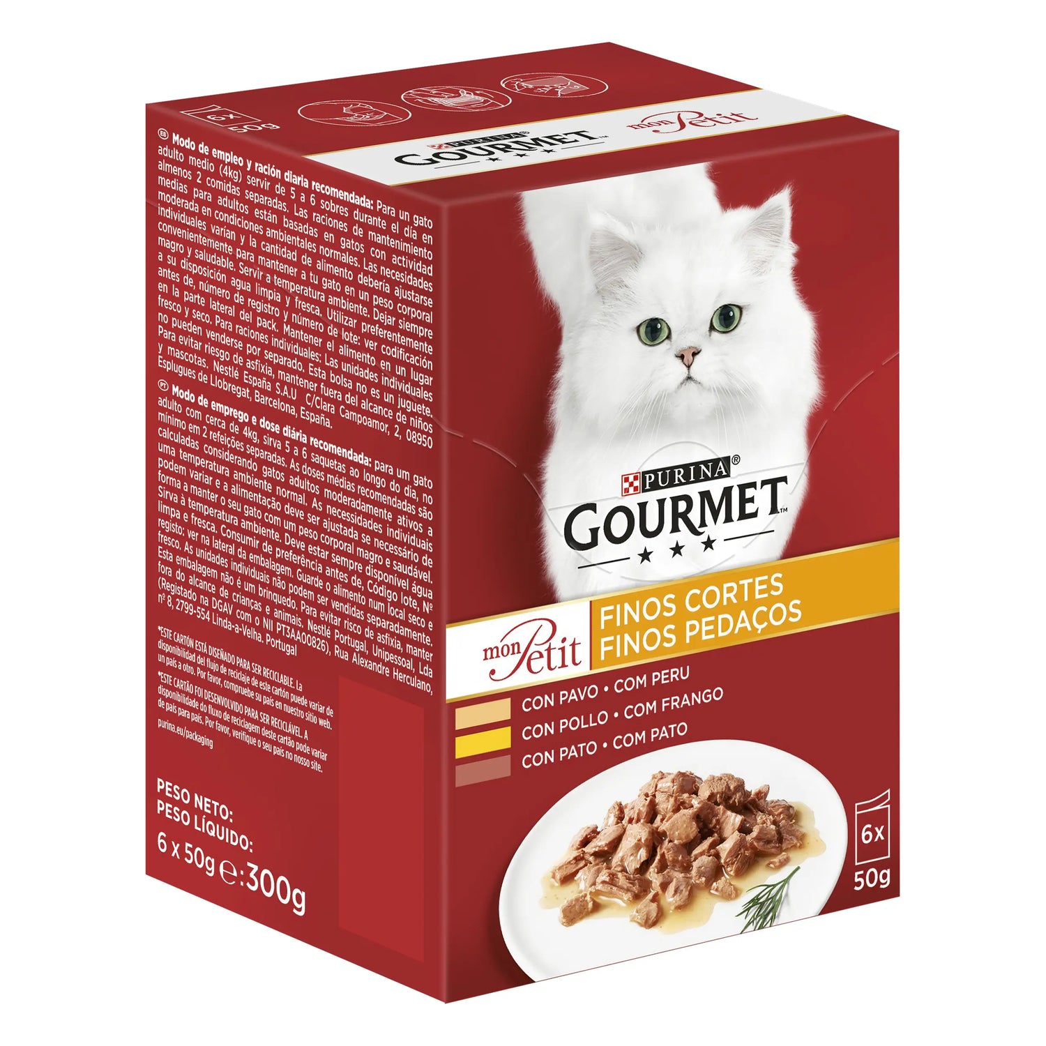 Purina Gourmet Mon Petit Aves Box 6X50Gr, wet food for cats