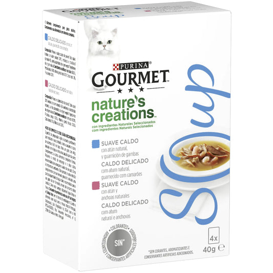 Purina Gourmet Soup Tuna Box 4X40Gr, wet food for cats