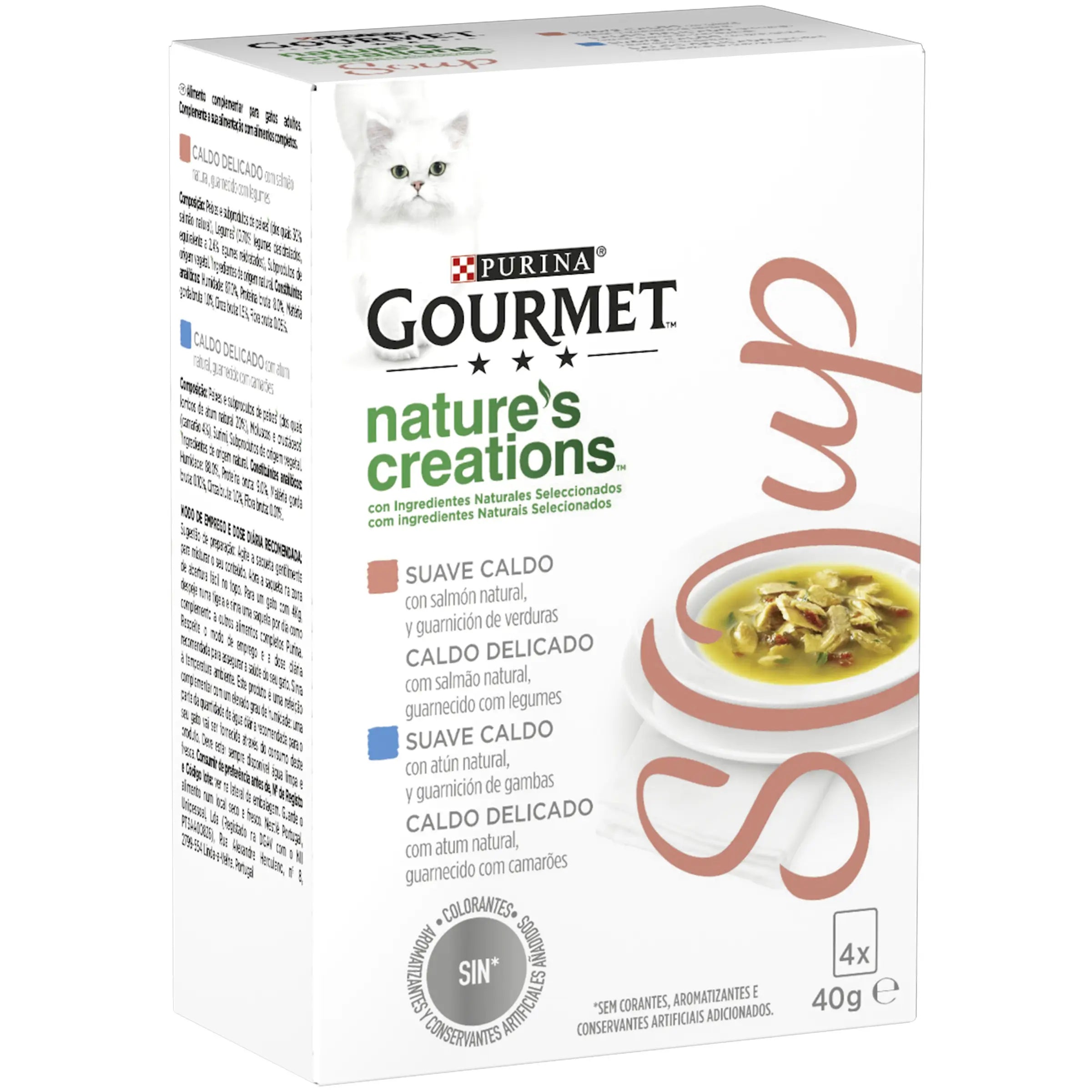 Purina Gourmet Soup Salmon 4X40Gr box, wet cat food