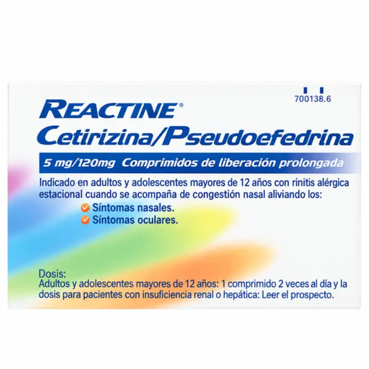 Reactine Cetirizine/Pseudoephedrine, 14 Tablets