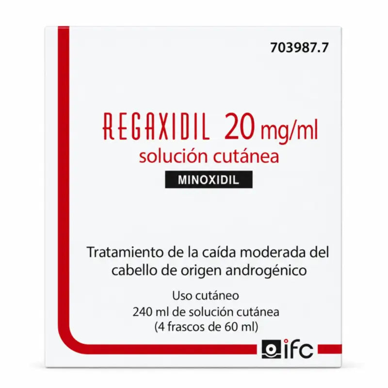 Regaxidil 20 Mg/ ml Minoxidil Cutaneous Solution 4 Bottles of 60 ml
