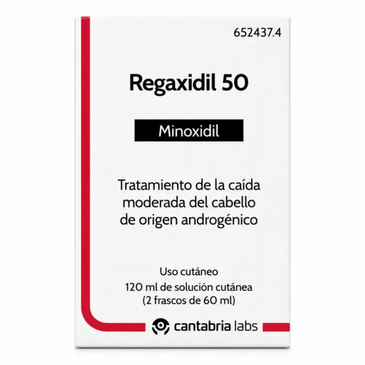 Regaxidil 50 mg/ml Minoxidil Cutaneous Solution 2 Bottles of 60 ml